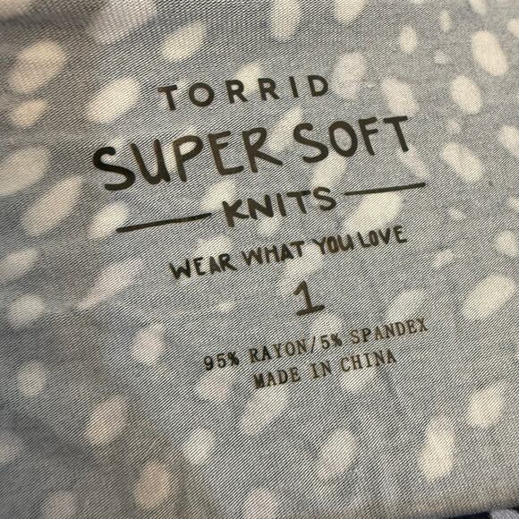 Torrid Super Soft Knits Maxi Scrunch Dress Size 1 (14/16) Navy Blue white Print - Picture 5 of 11